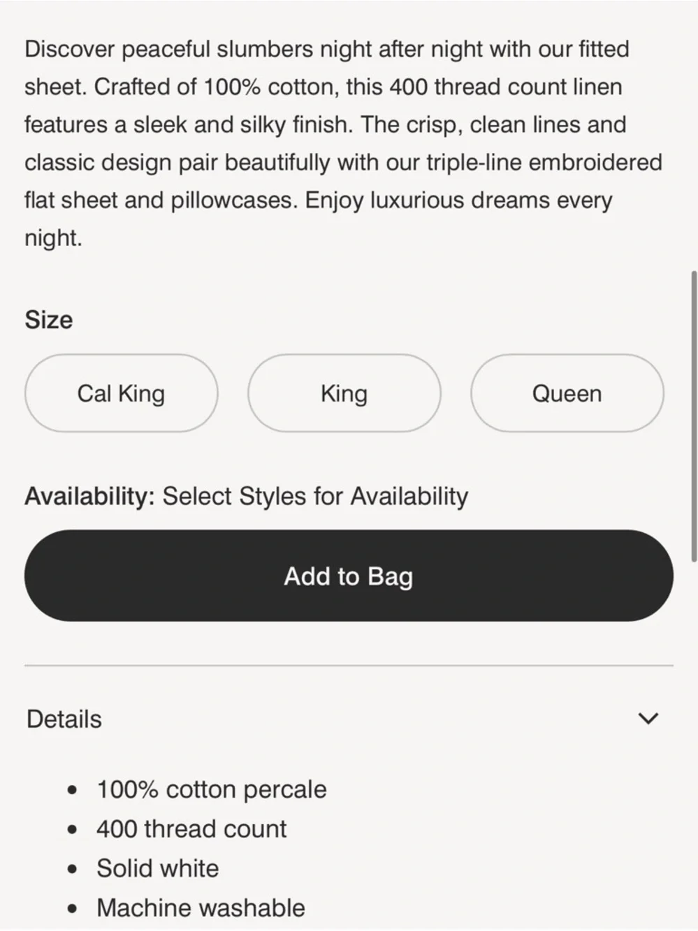 Frette Cotton Fitted Sheet made exclusively for The Ritz-Carlton - Picture 3 of 7